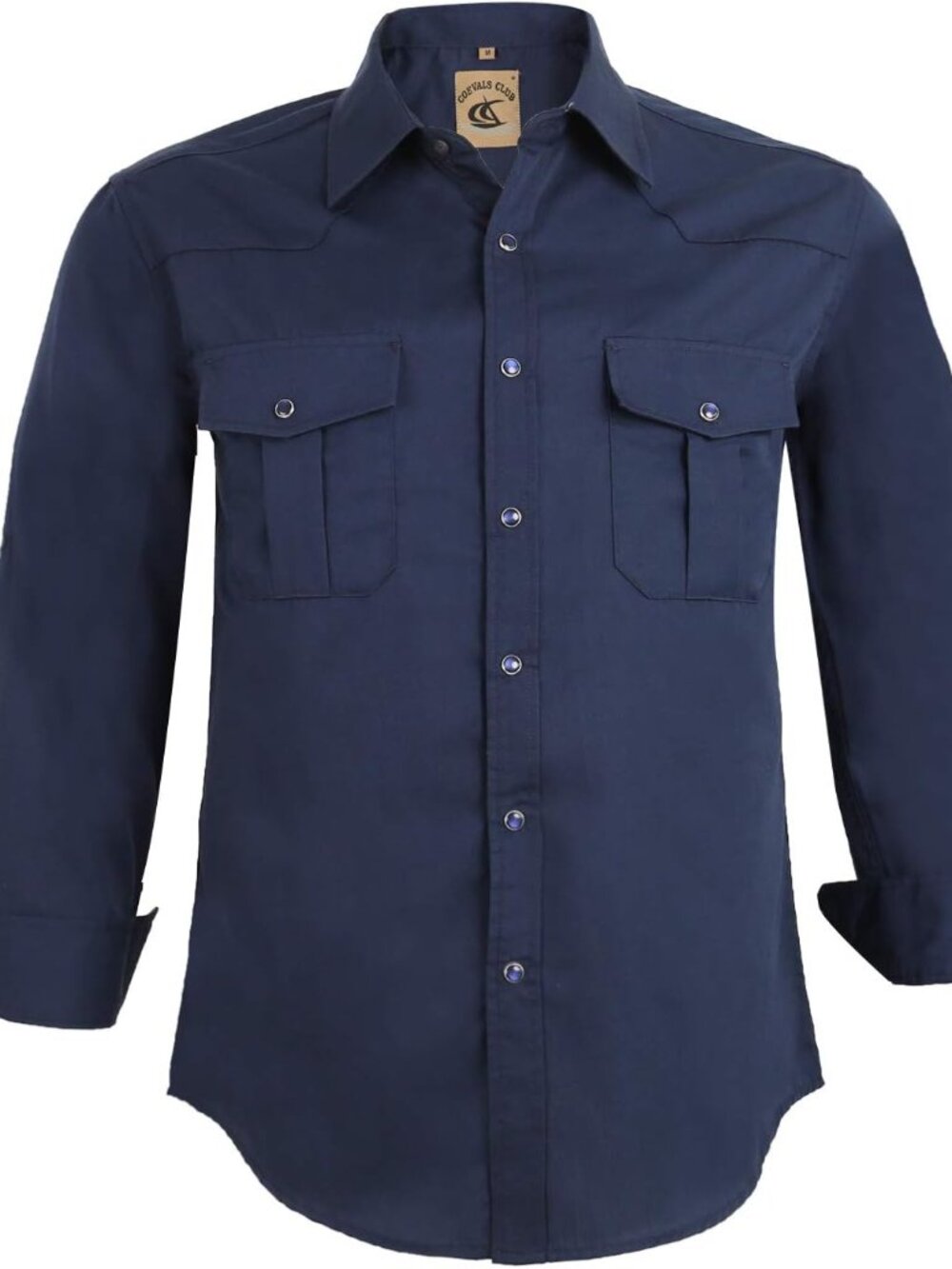 Men's Western Cowboy Long Sleeve Pearl Snap Casual Work Shirts